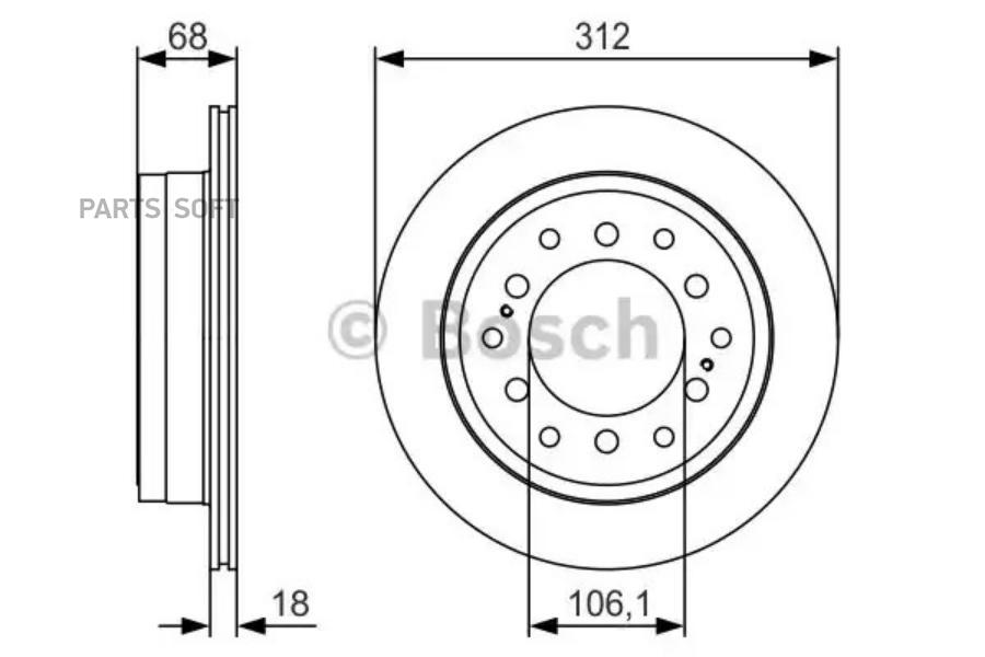 

Тормозной диск Bosch комплект 1 шт. 0986479S36