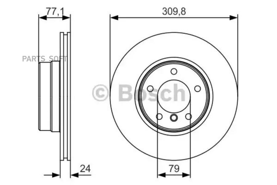 

Тормозной диск Bosch комплект 1 шт. 0986479S29