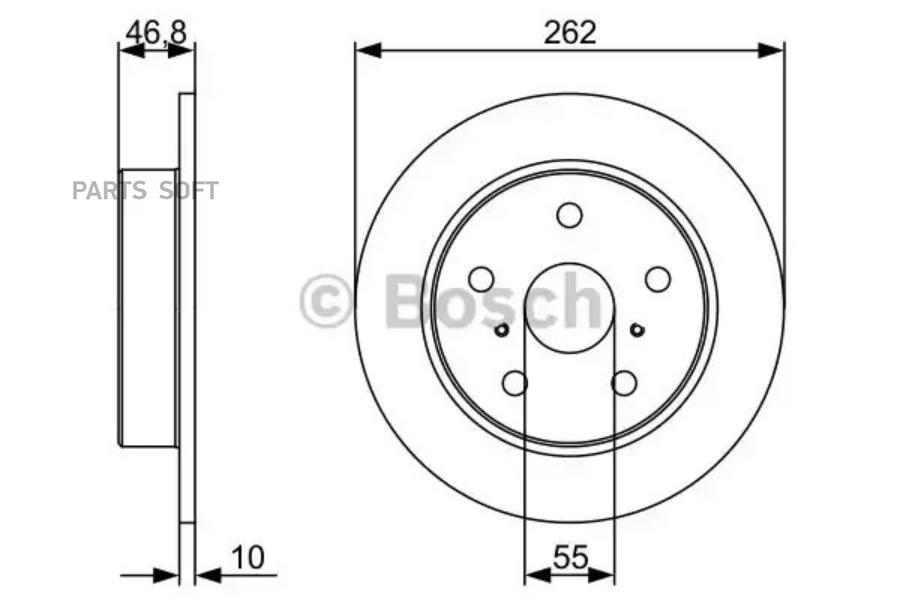 

Тормозной диск Bosch комплект 1 шт. 0986479V55