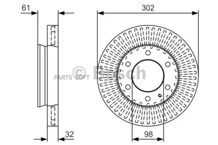 Тормозной диск Bosch комплект 1 шт. 0986479V32 100046545013