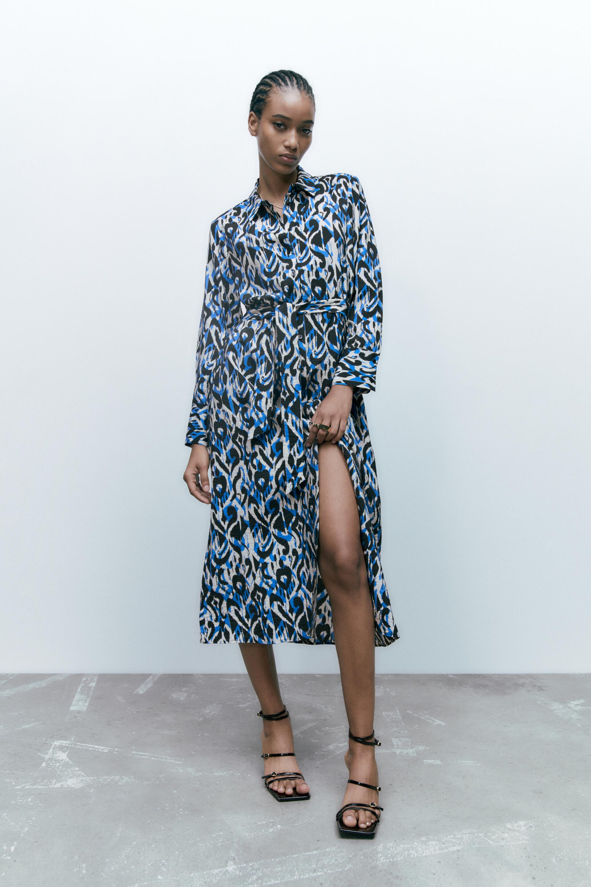 

Платье женское ZARA 01165183 голубое XS (доставка из-за рубежа), 01165183