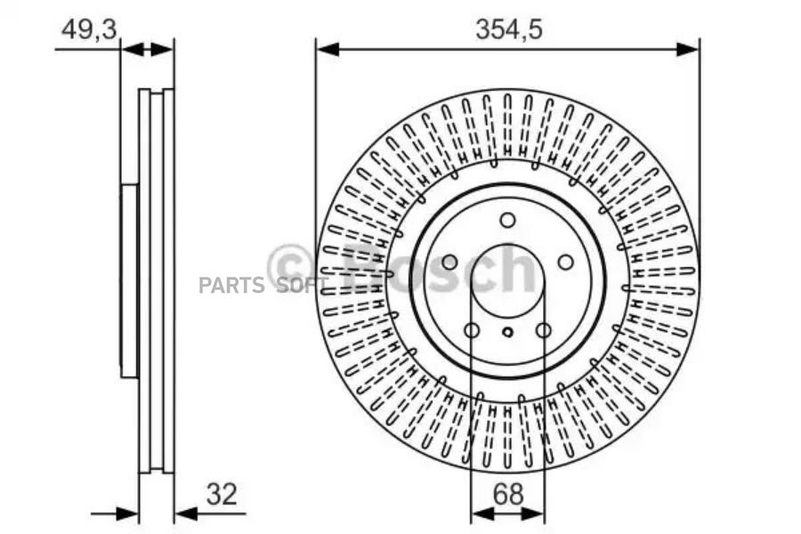 Тормозной диск Bosch комплект 1 шт. 0986479T02 100046545001