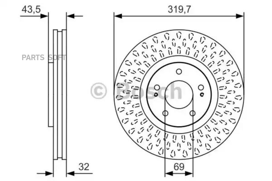 

Тормозной диск Bosch комплект 1 шт. 0986479T01