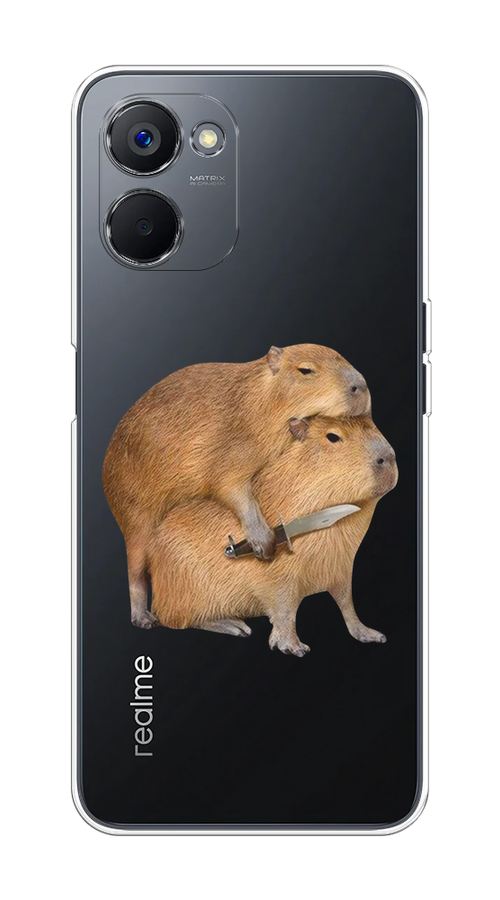 

Чехол на Realme V20 "Капибара с ножом", Бежевый, 2512950-1
