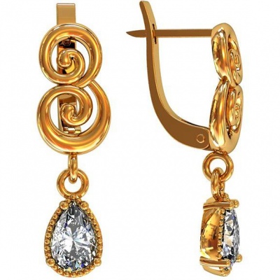 

Серьги из серебра с фианитом ПРИВОЛЖСКИЙ ЮВЕЛИР 362280-FA11, 362280-FA11