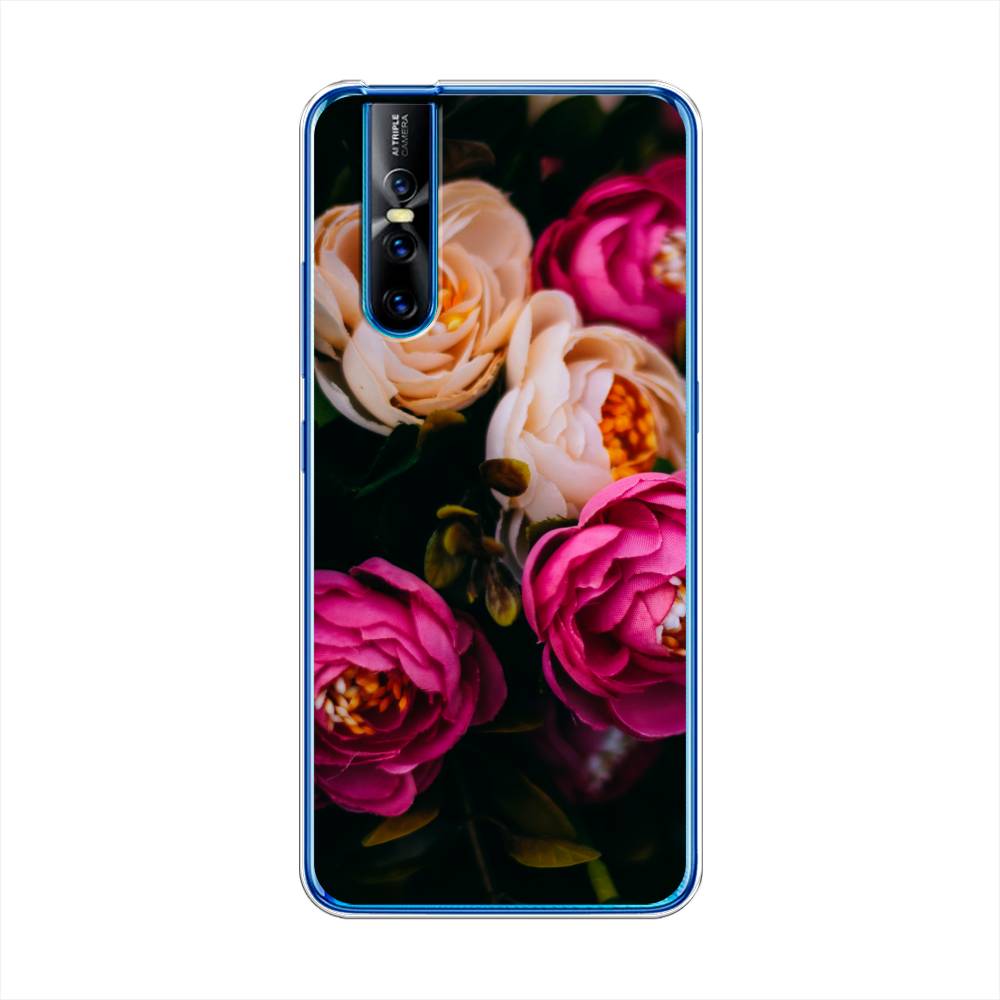 

Чехол Awog на Vivo V15 Pro "Розовые пионы на черном", Разноцветный, 261150-8