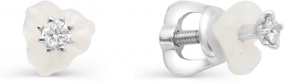 

Серьги из белого золота с бриллиантом АЛЬКОР 2274-200, 2274-200