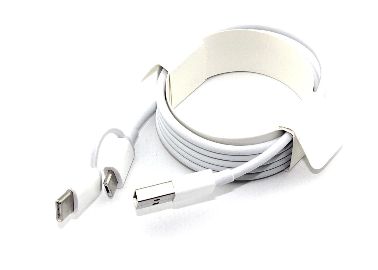 фото Кабель type-c - micro - usb oem 1 м белый