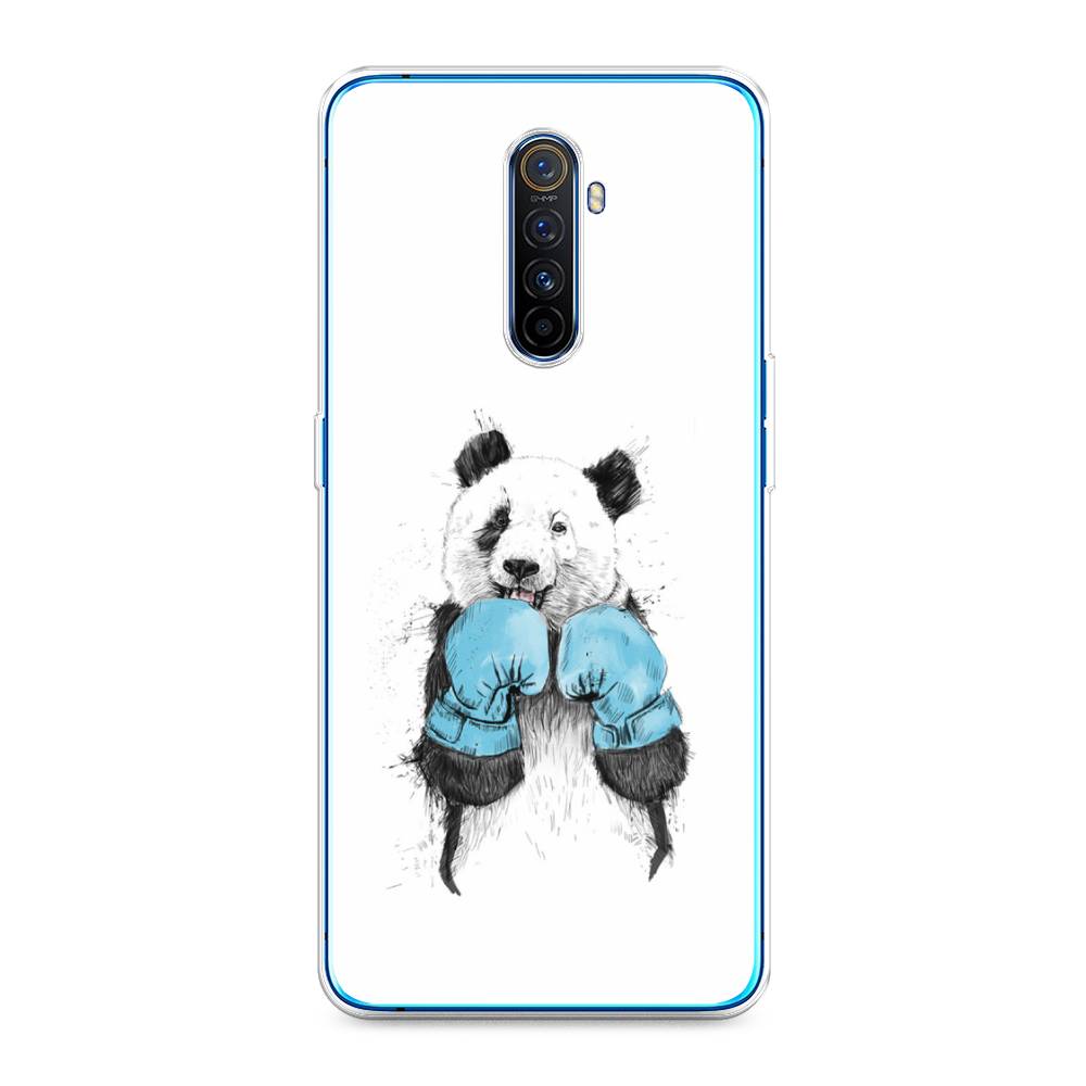 

Чехол на Realme X2 Pro "Панда боксер", Голубой;белый;серый, 251750-1