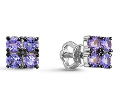 

Серьги из серебра с танзанитом Империал С0874/Ag-608, С0874/Ag-608