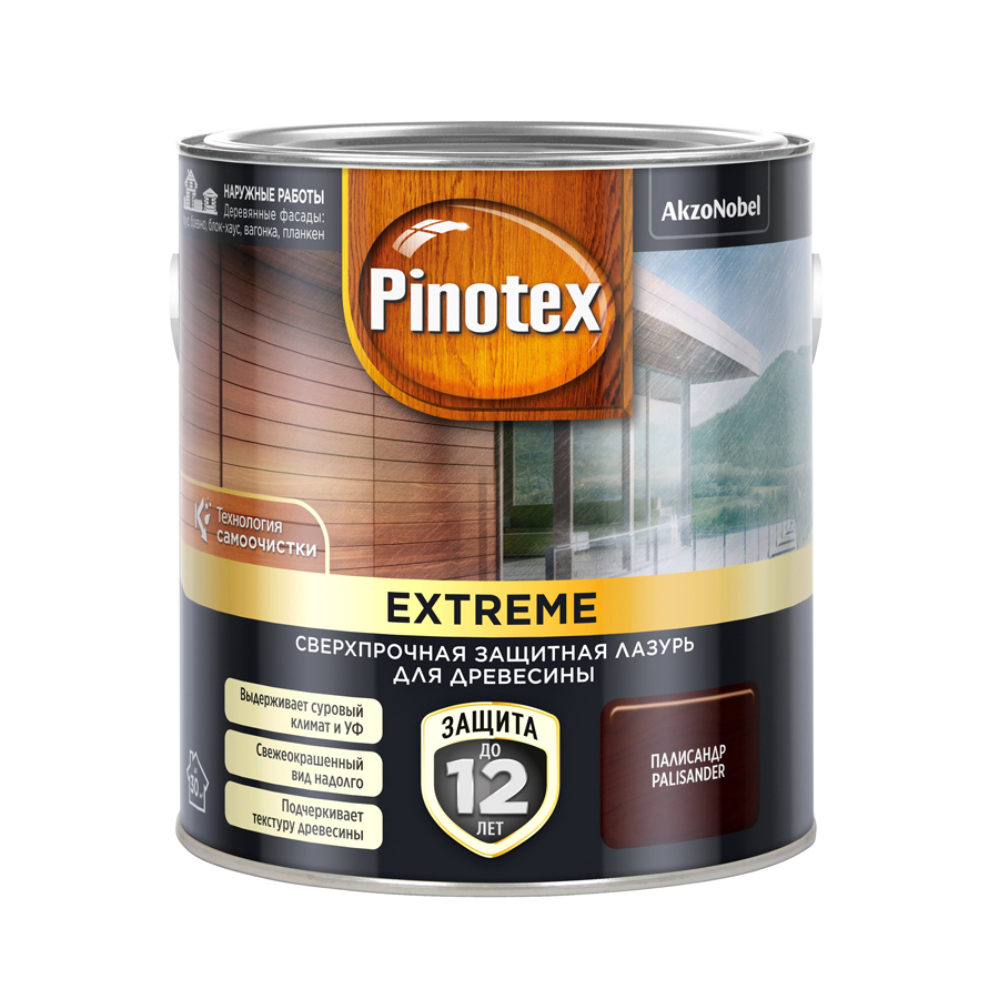 

Защитная лазурь Pinotex Extreme сверхпрочная с эффектом самоочистки палисандр 2,5 л