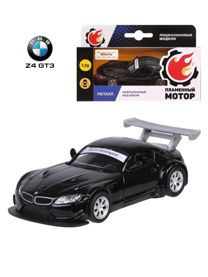 Машина мет. 1:38 BMW Z4 GT3, откр.двери, 11см, черн. матовый модель металл ракетный комплекс 15см откр двери инерц подвиж элементы технопарк