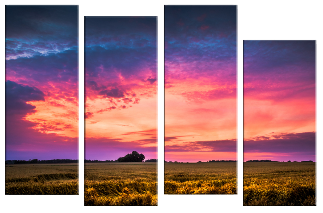 

Модульная картина Летний закат. В спальню, гостиную, зал. PR-921 (86x53см)