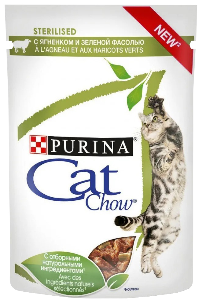 

Влажный корм для кошек Purina Cat Chow с ягненком и зеленой фасолью, 85 г