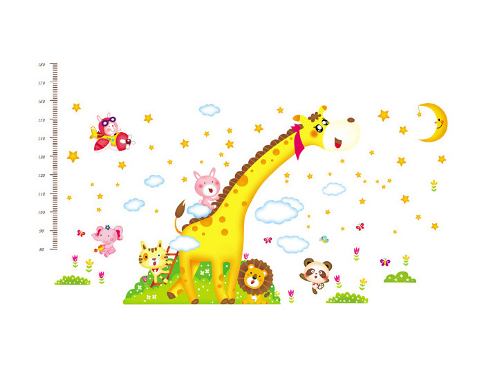 фото Интерьерная наклейка ростомер жираф в облаках fachion stickers
