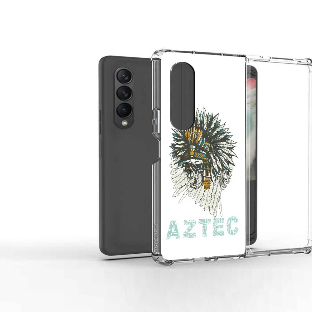

Чехол MyPads Tocco для Samsung Galaxy Z Fold 3 скелет индеец, Прозрачный, Tocco