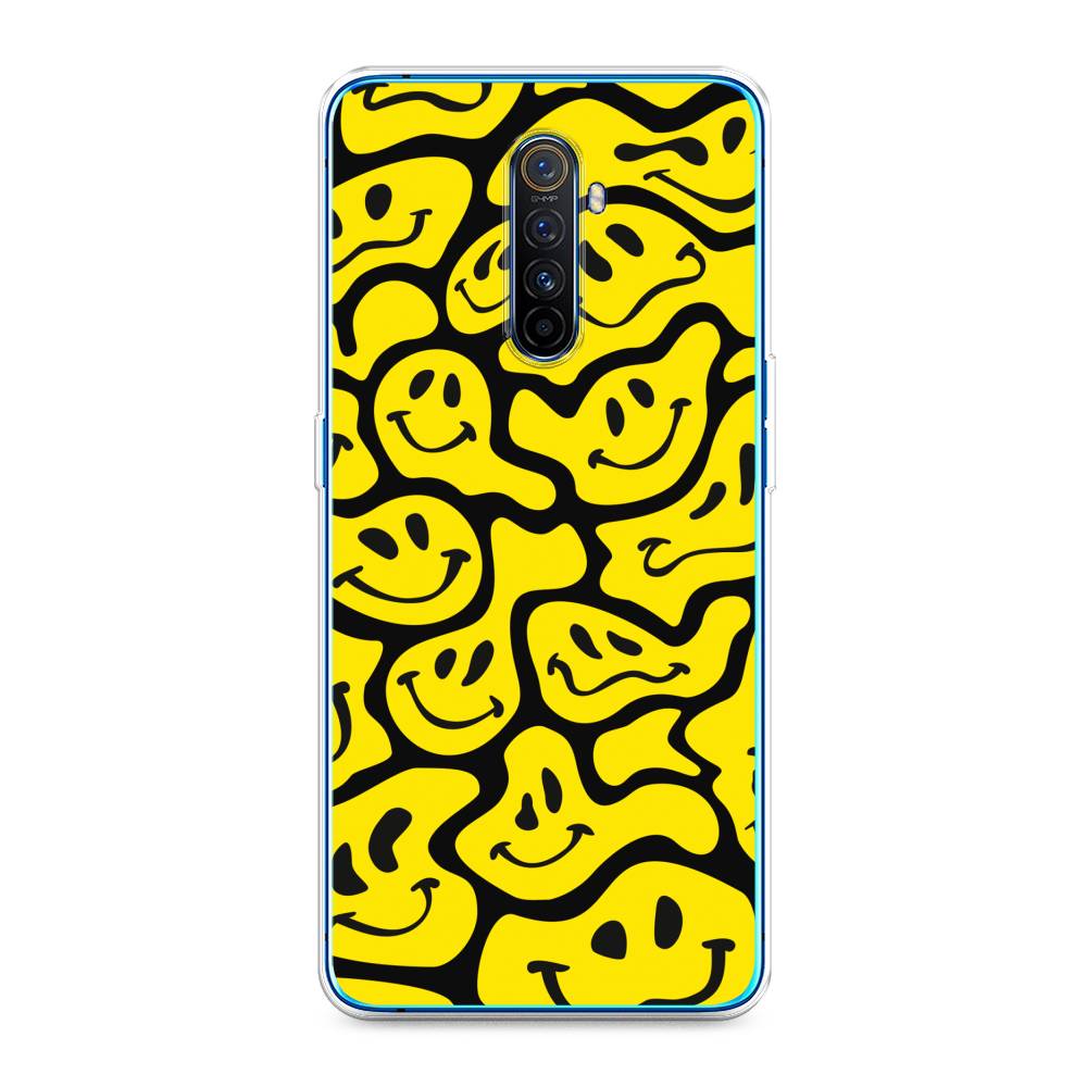 

Чехол на Realme X2 Pro "Расплывчатые смайлики желтые", Черный;желтый, 251750-6