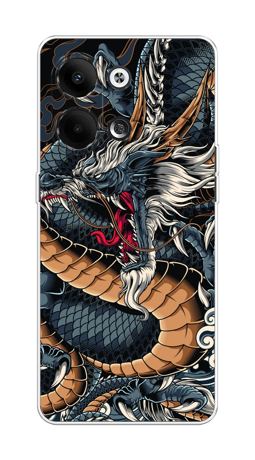 

Чехол на Oppo Reno9 "Japanese Dragon", Коричневый;черный;синий, 2512750-1