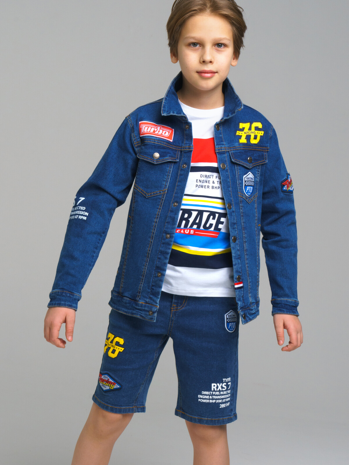 Куртка джинсовая детская PlayToday Tween 12311041, синий, 176