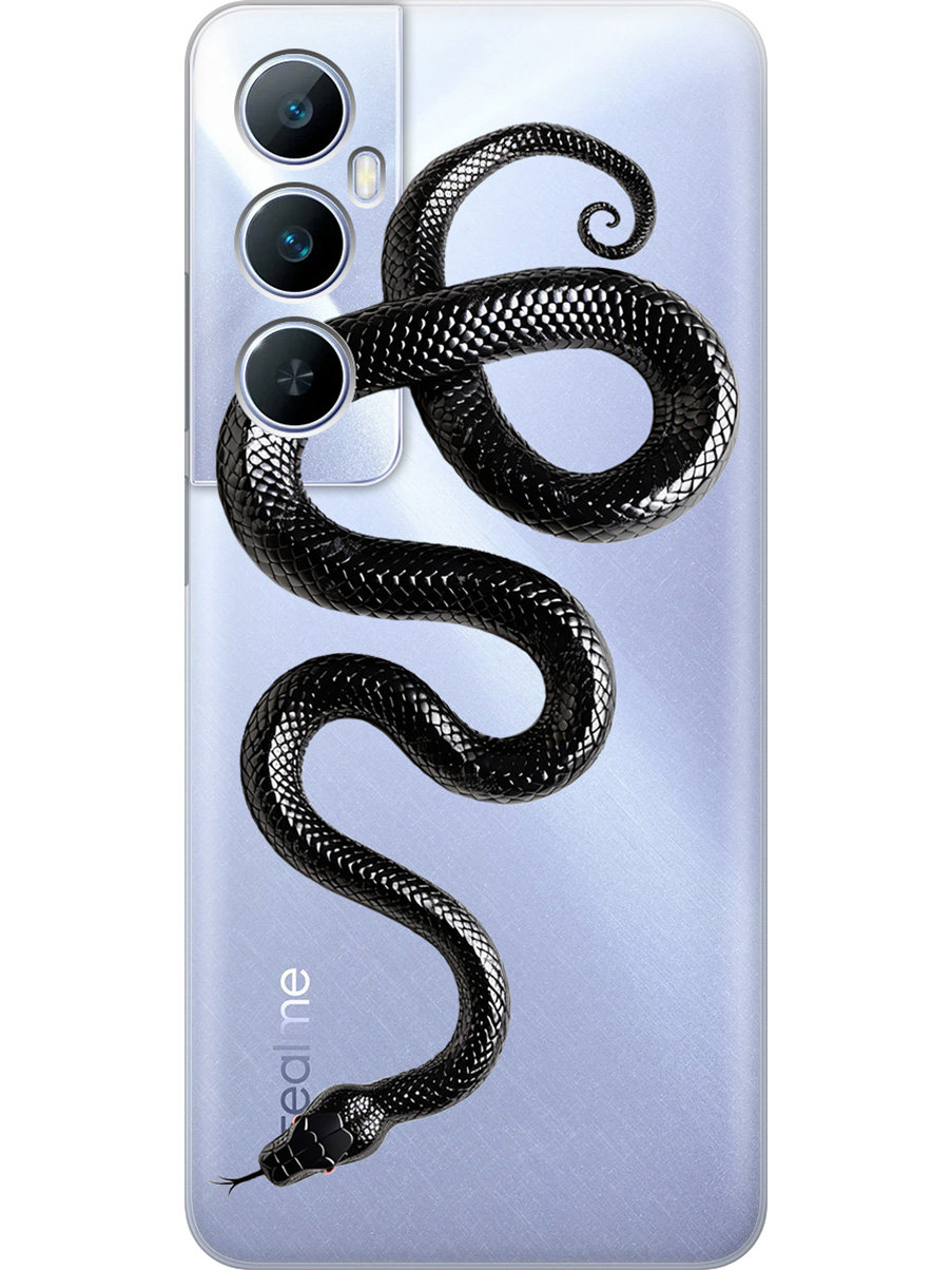 

Силиконовый чехол на Realme C65 с принтом "Черная мамба", Прозрачный;черный, 783983813