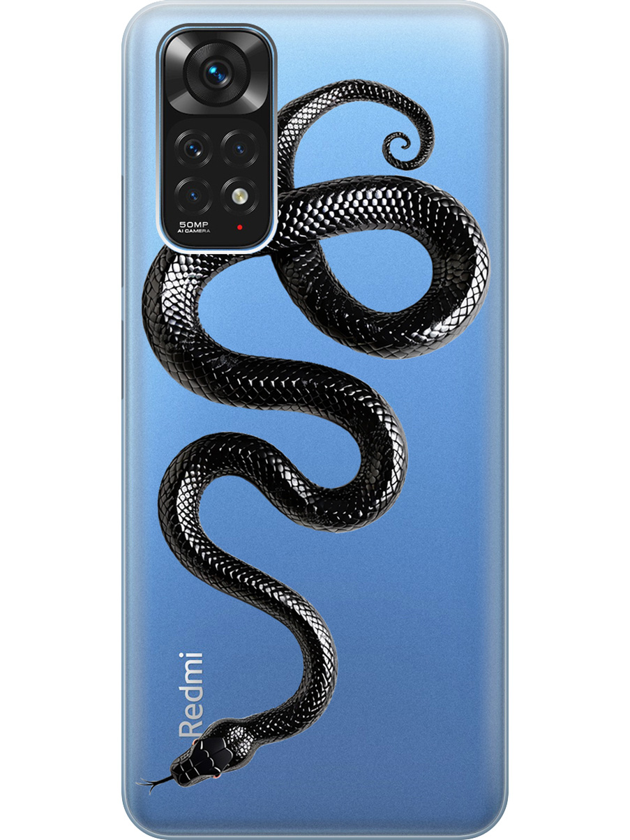 

Силиконовый чехол на Xiaomi Redmi Note 11 / Note 11S с принтом "Черная мамба", Прозрачный;черный, 735250213