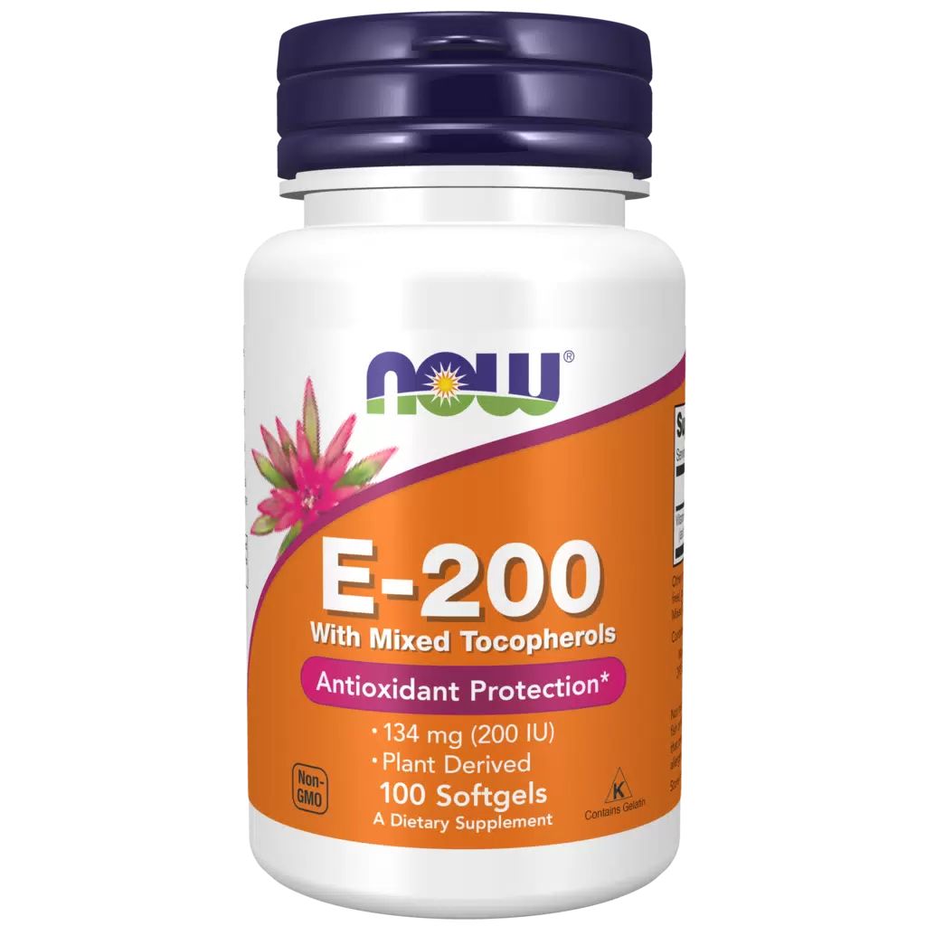 

Витамин E NOW E-200 Mixed Tocopherols 100 капсул, E-200 Mixed Tocopherols