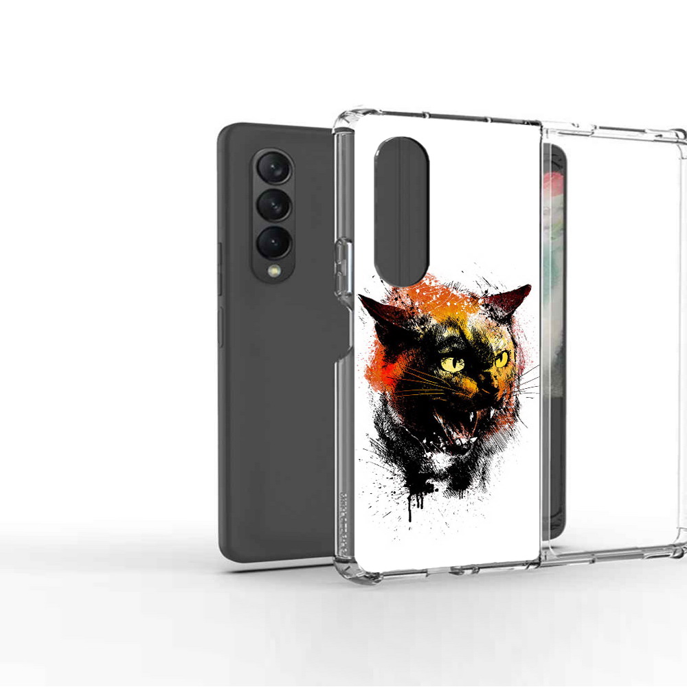 

Чехол MyPads Tocco для Samsung Galaxy Z Fold 3 сиамский кот, Прозрачный, Tocco