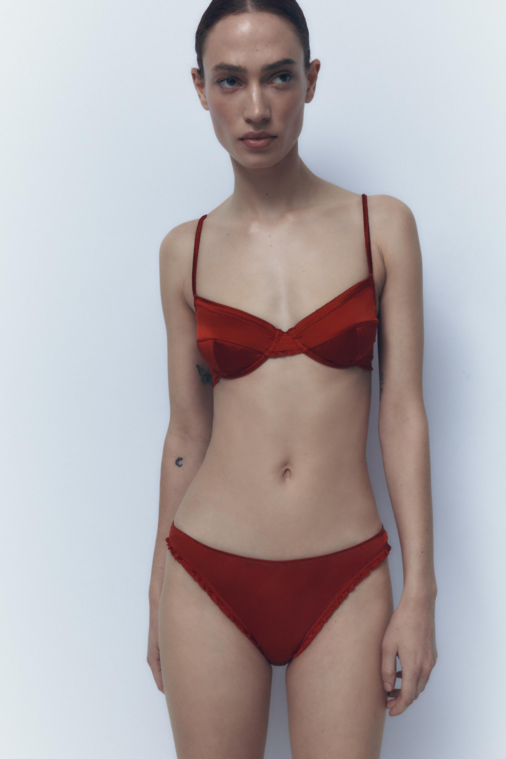 

Трусы женские ZARA 01067750 бордовые S, 01067750