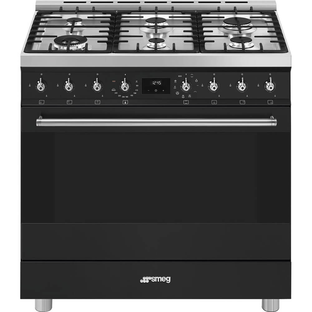 

Комбинированная плита Smeg C9GMMB2 Classica черная, C9GMMB2 Classica