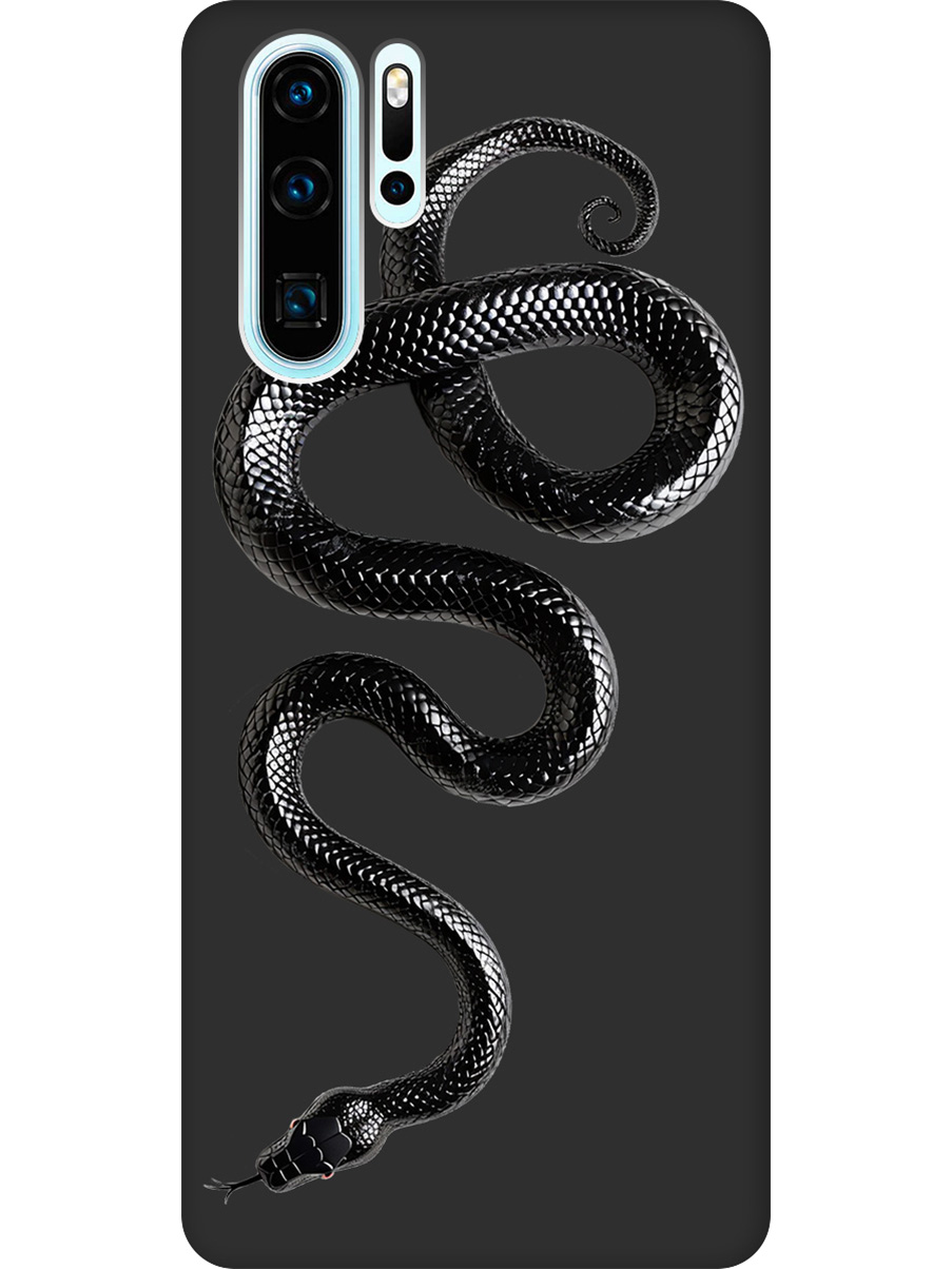

Силиконовый чехол на Huawei P30 Pro с принтом "Черная мамба" матовый черный, 720762413