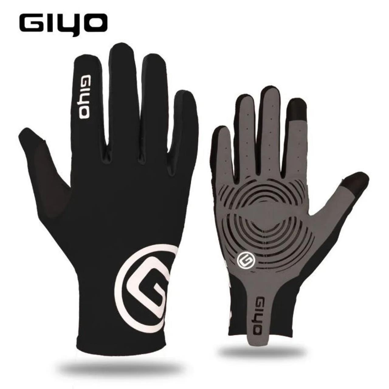 

Велоперчатки GIYO закрытые с длинными пальцами Черные XL, Черный