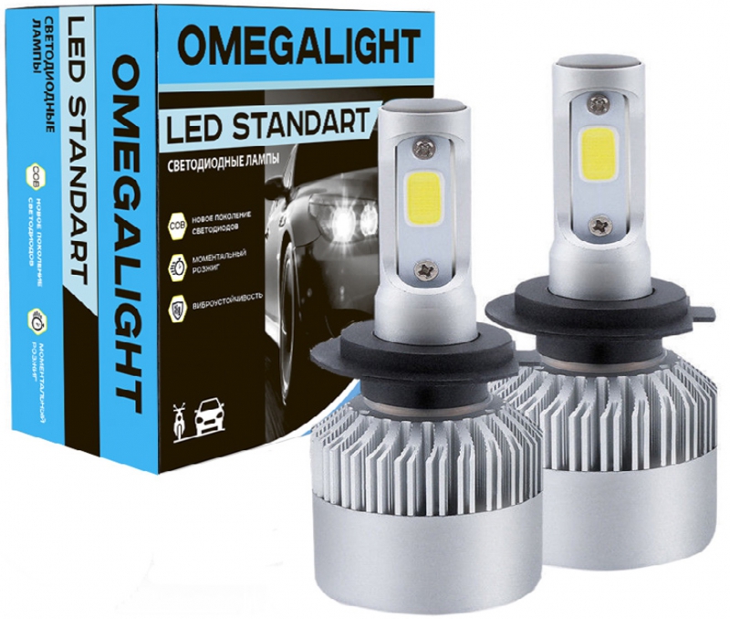 Лампа светодиодная автомобильная Omegalight LED Standart Н7 6000K 2400 lm 12v