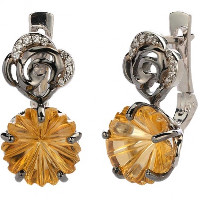 

Серьги из серебра с фианитом Эстет 01С3514168ЧР-4, 01С3514168ЧР-4