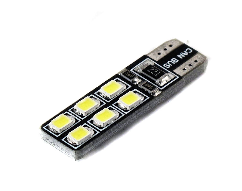 Лампа светодиодная автомобильная Вымпел 5121 W5W (T10) 12SMD (2835) CAN BUS WHITE