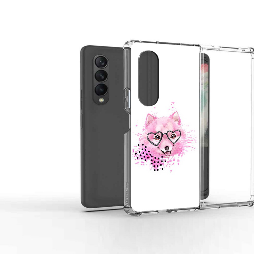 

Чехол MyPads Tocco для Samsung Galaxy Z Fold 3 розовый волченок, Прозрачный, Tocco