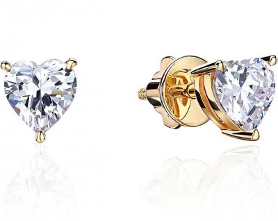 

Серьги из желтого золота с фианитом Эстет 01С1313908, 01С1313908