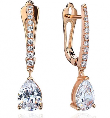 

Серьги из красного золота с фианитом Эстет 01С1113912, 01С1113912