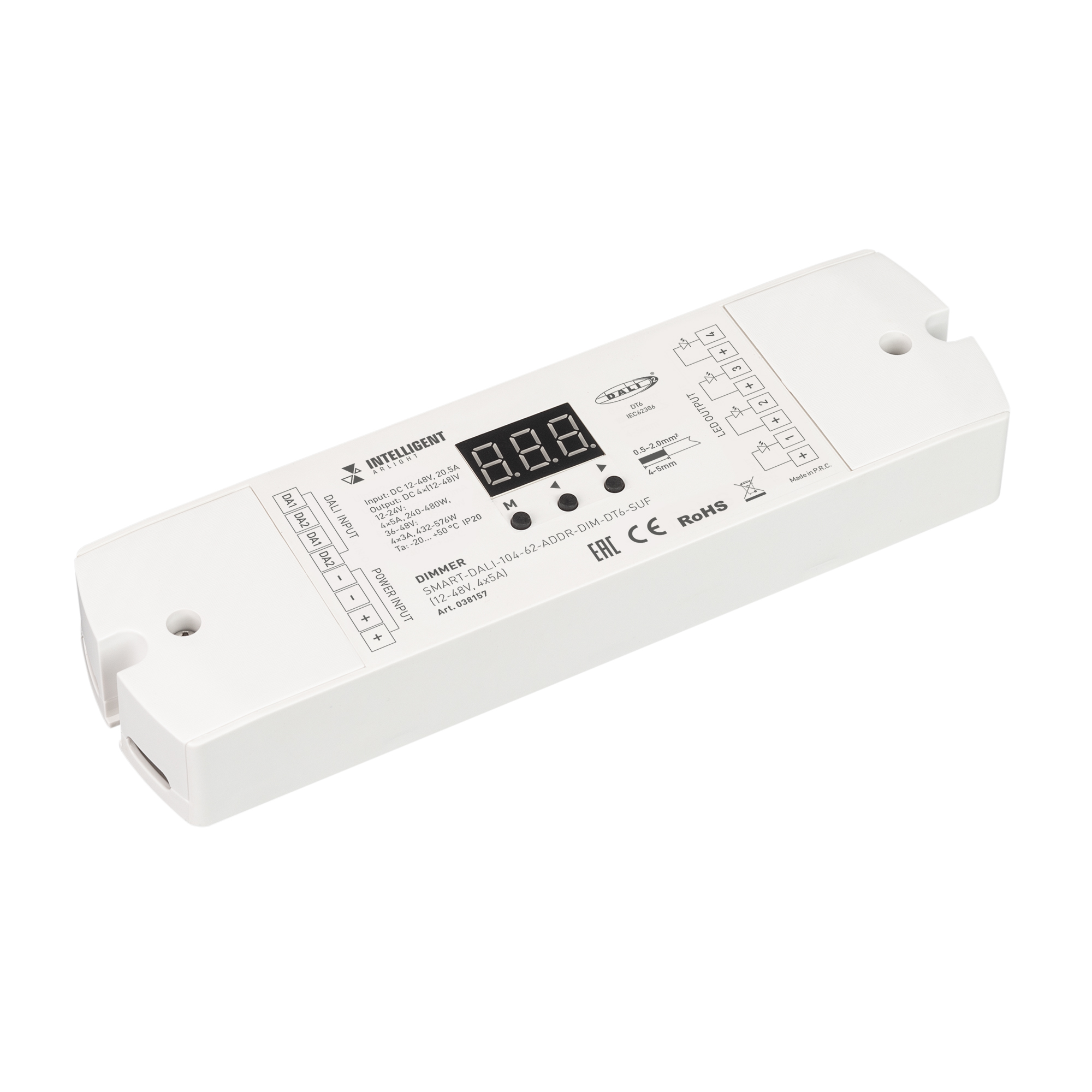

Диммер INTELLIGENT Arlight SMART-DALI-104-62-ADDR-DIM-DT6-SUF 038157, Белый, 038157