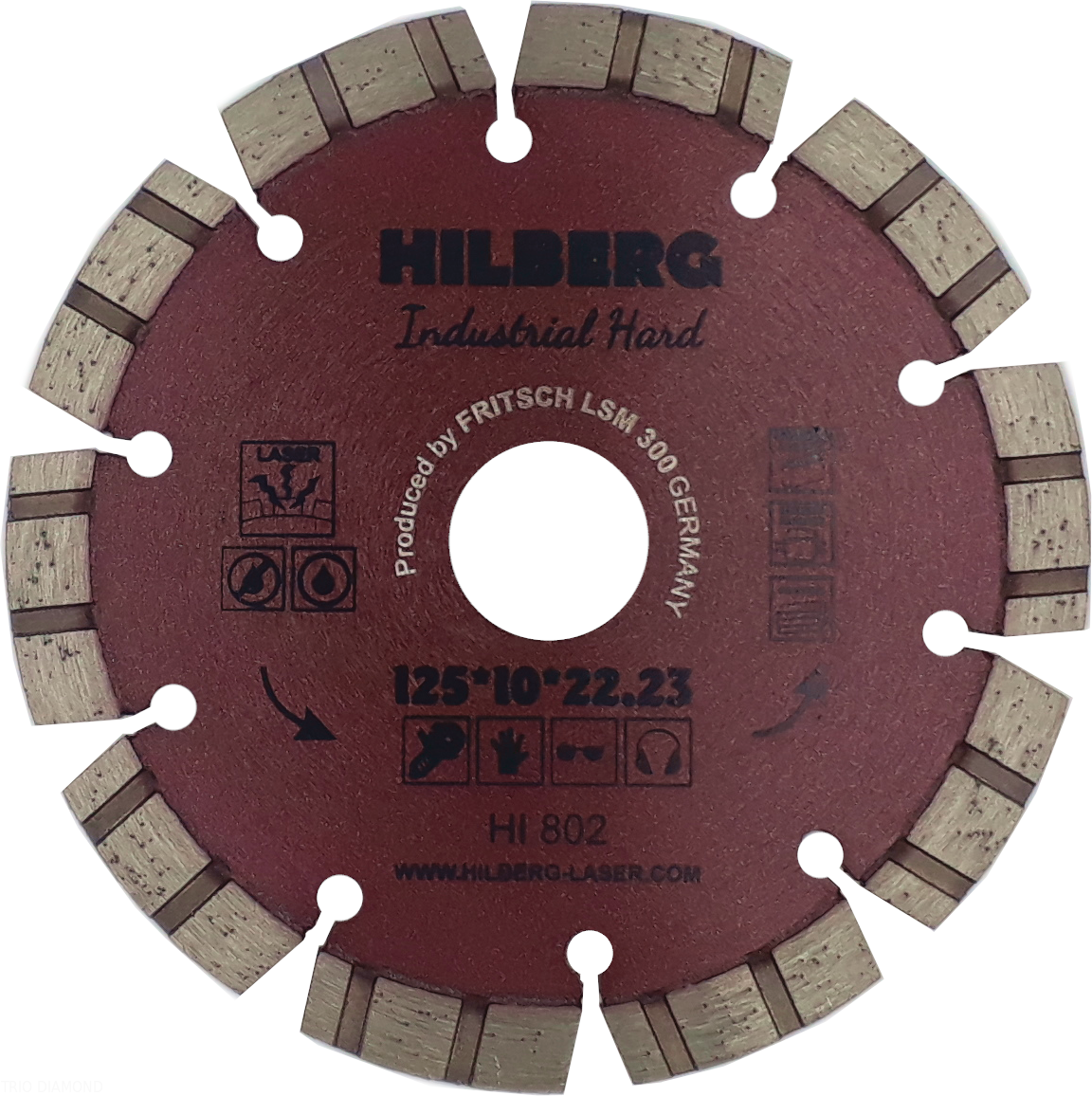 Диск алмазный отрезной 125*22.23 Hilberg Hard Trio Diamond HI802 диск алмазный отрезной hyper thin 250х25 4 мм hilberg hm570