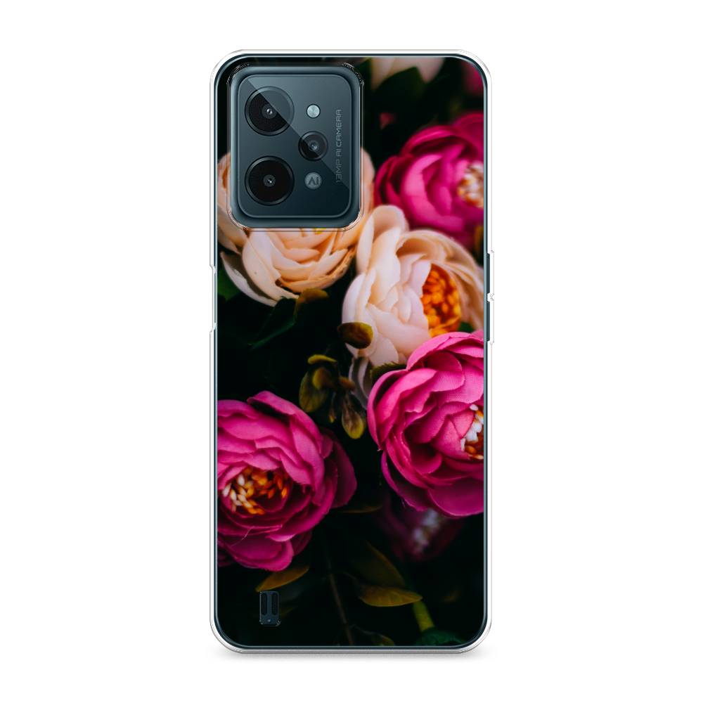 

Чехол Awog на Realme C31 "Розовые пионы на черном", Разноцветный, 259350-8