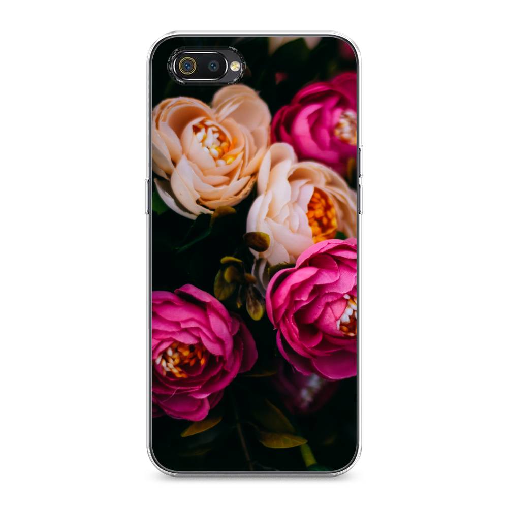 

Чехол Awog на Realme C2 "Розовые пионы на черном", Разноцветный, 251150-8