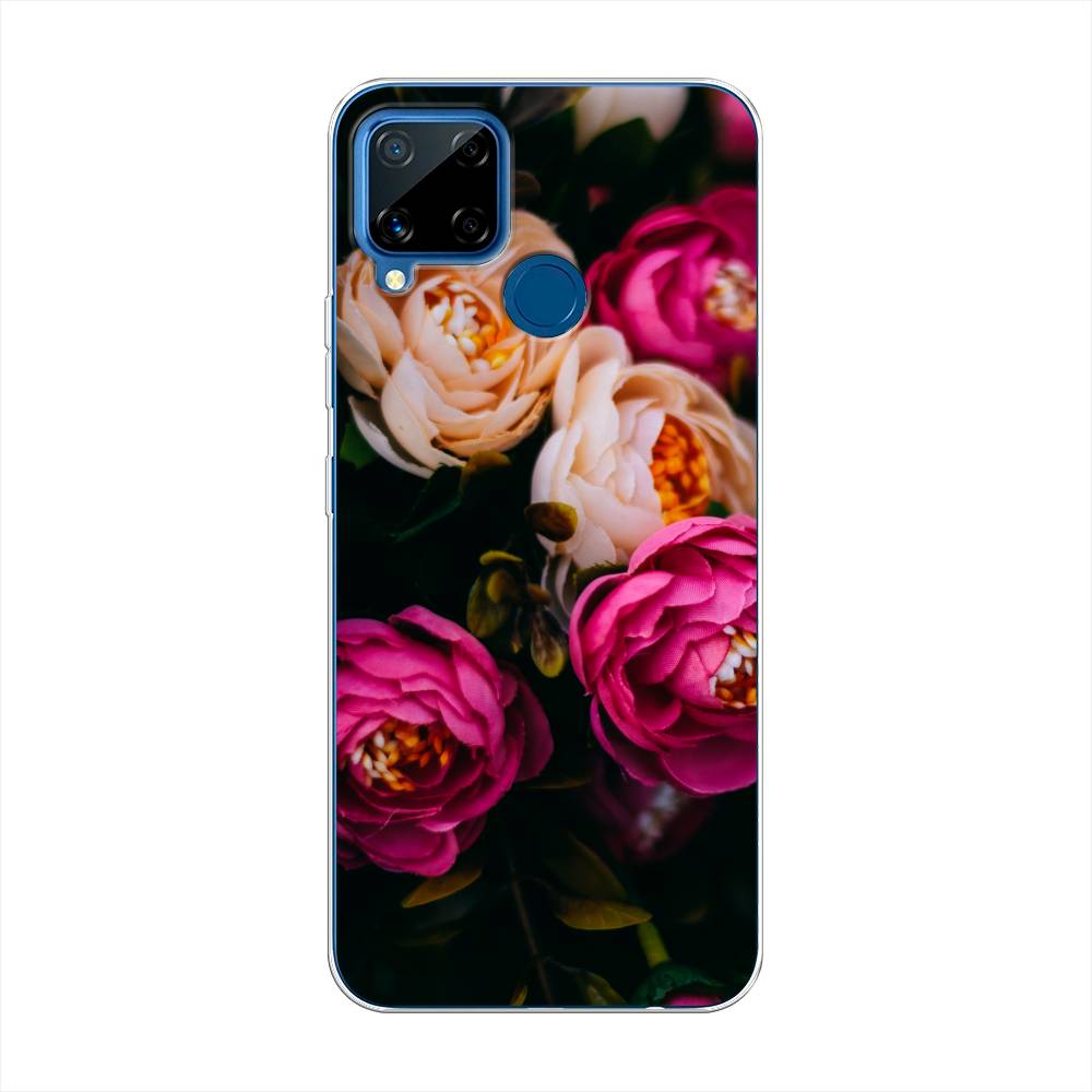 

Чехол Awog на Realme C15 "Розовые пионы на черном", Разноцветный, 255050-8
