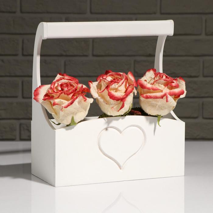 

Цветочное кашпо Symmetric heart с ручкой 5274040 3 л белый 1 шт., Symmetric heart с ручкой