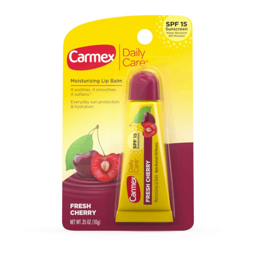 Бальзам для губ CARMEX SPF15 солнцезащитный, увлажняющий, вишня, 10 г carmex бальзам для губ со вкусом клубники стик everyday protecting lip balm strawberry stick 4 25гр
