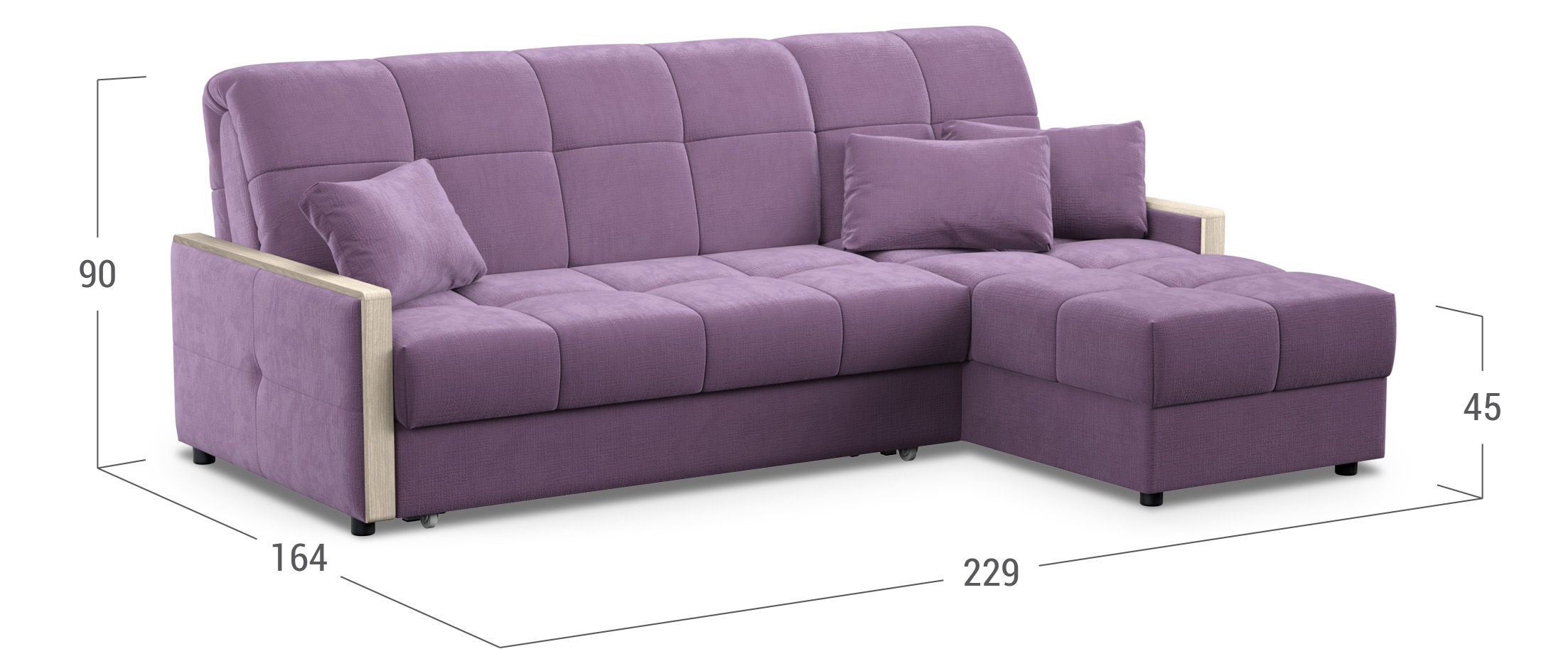 

Диван угловой аккордеон MOON-TRADE FAMILY 125 2290 мм, ППУ Розовый 36-202, FAMILY 125 (2290 мм, ППУ)