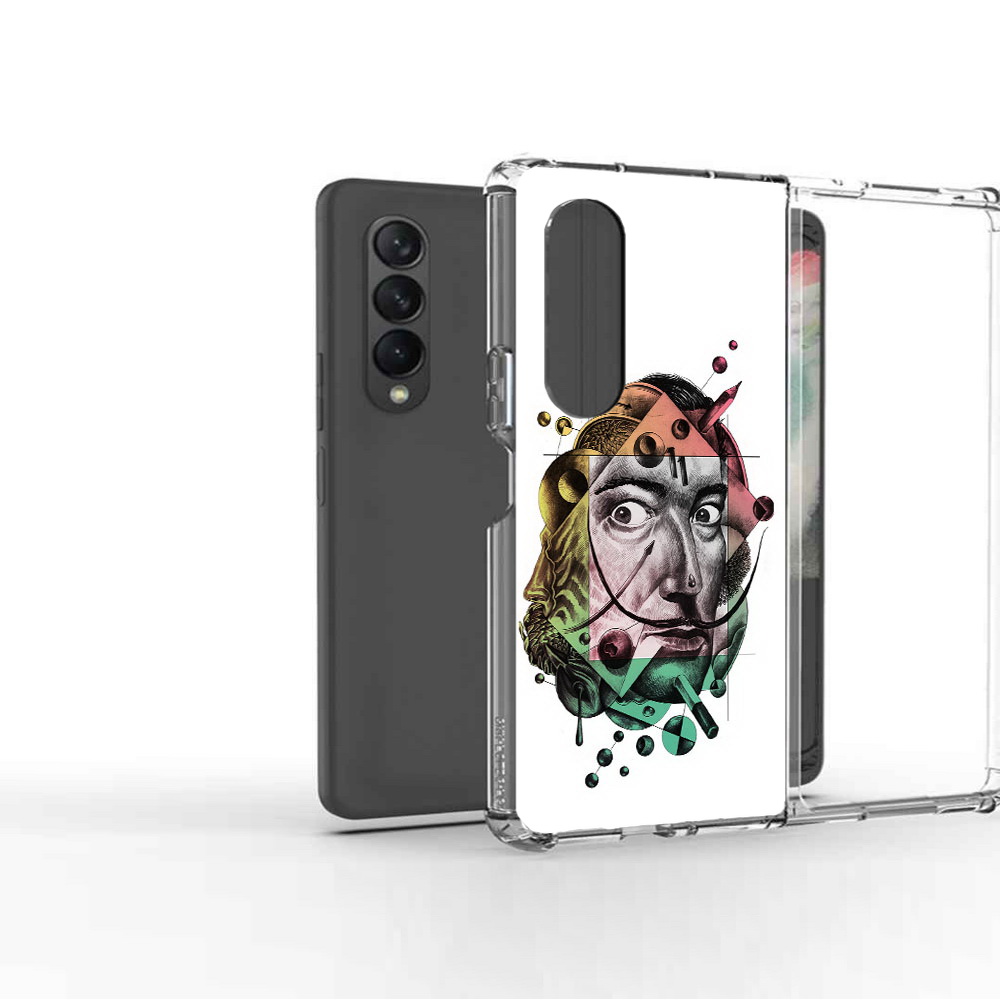 

Чехол MyPads Tocco для Samsung Galaxy Z Fold 3 разноцветное лицо абстракция, Прозрачный, Tocco