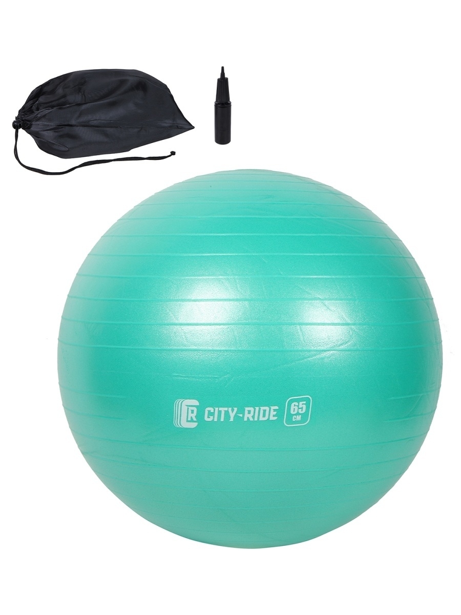 фото Мяч гимнастический city-ride, для фитнеса, 65 см, антивзрыв и насос, фитбол, jb0210278