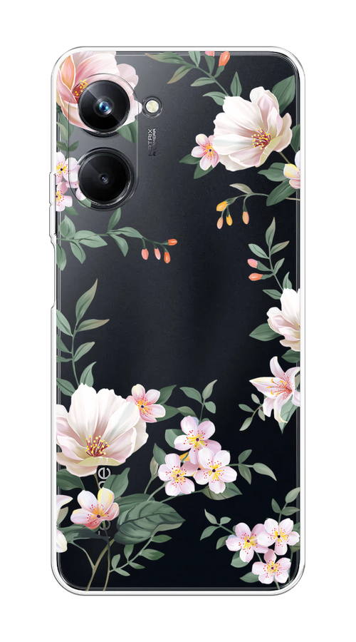 

Чехол на Realme 10 Pro "Beautiful white flowers", Бежевый;зеленый, 2512550-1
