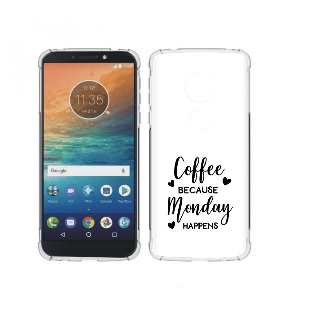 

Чехол MyPads Tocco для Motorola Moto G4 Play кофе и понедельник стал счастливым, Прозрачный, Tocco