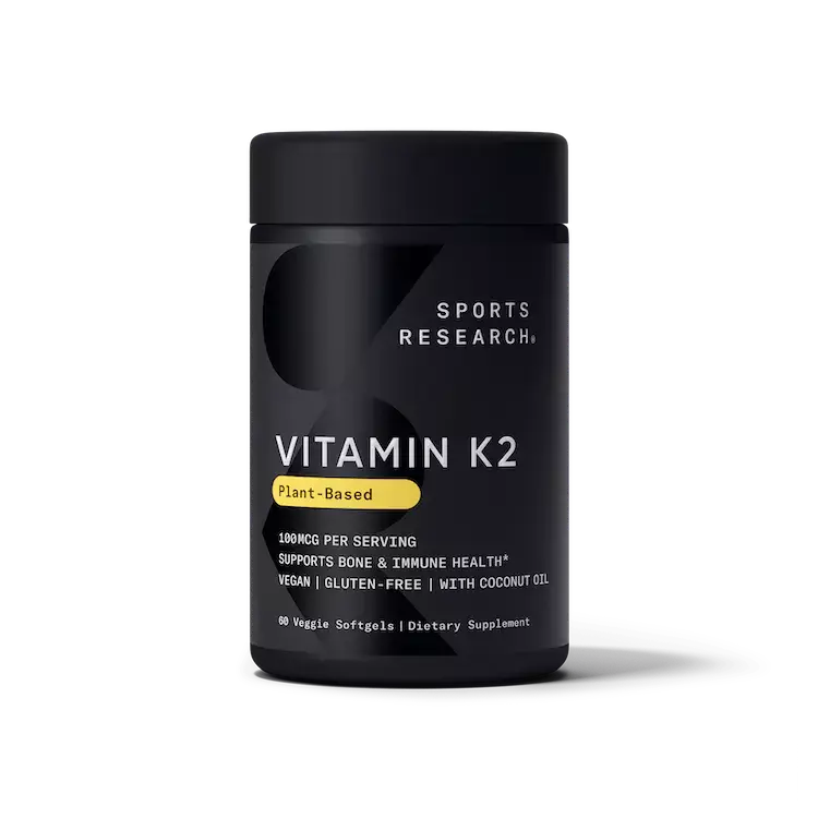 Витамин K2 Sports Research Vitamin K2 + Mena Q7 100 мкг 60 капсул